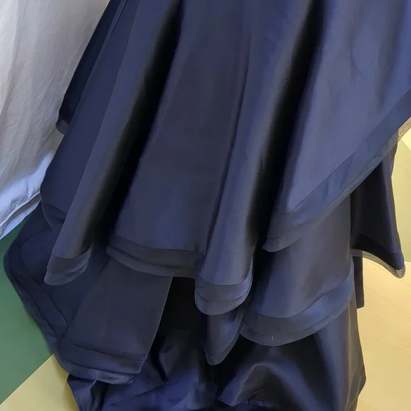 Xscape Navy Off-Shoulder Prom Dress - Picture 6 of 14